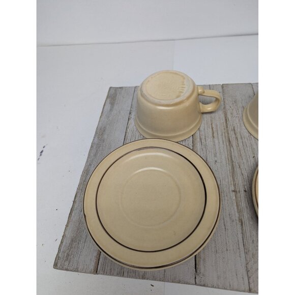 Pfaltzgraff Village Tan Set of 2 Cups and Saucer Plates USA - Picture 6 of 11